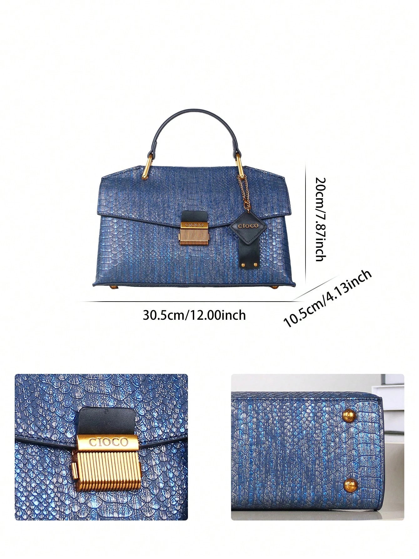 2026 New Retro Blue Snake-Shaped High-Grade Handbag Fashion Luxury Handbag Lightweight Large-Capacity One-Shoulder Messenger
