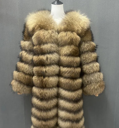 NEW Real Fur Coats Women Natural Real Fur Jackets Vest Winter Outerwear Women Silver Blue Fox Coat High Quality Fur Clothes