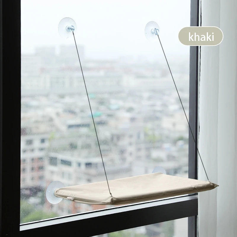 20KG Capacity Hanging Cat Hammock Bed with Sunny Window Seat for Large Cats Comfortable Climbing Frame Pet Accessories