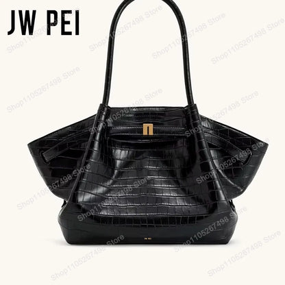 JW PEI Hana Quiet Luxury Trapeze Tote Bag Pebbled Vegan Leather Top-Handle Handbag Premium Women Shoulder Bag Fashion Messenger Purse 2026