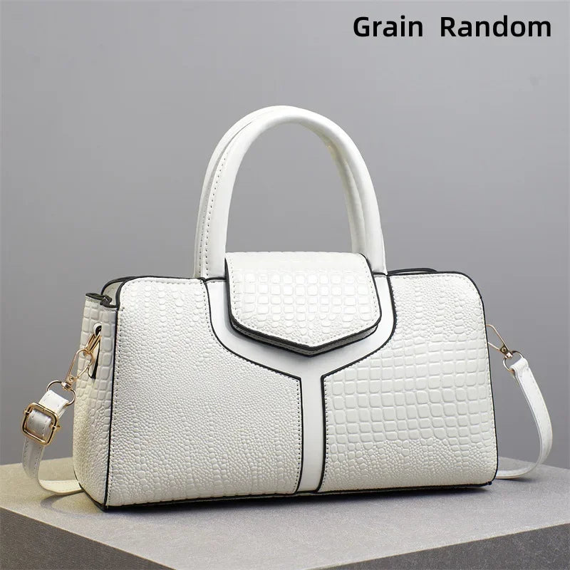Fashionable Ladies Handbag Soft PU Leather Polyester Lining Zipper Closure Shoulder Bag Essential for Commuting Mothers Day Gift