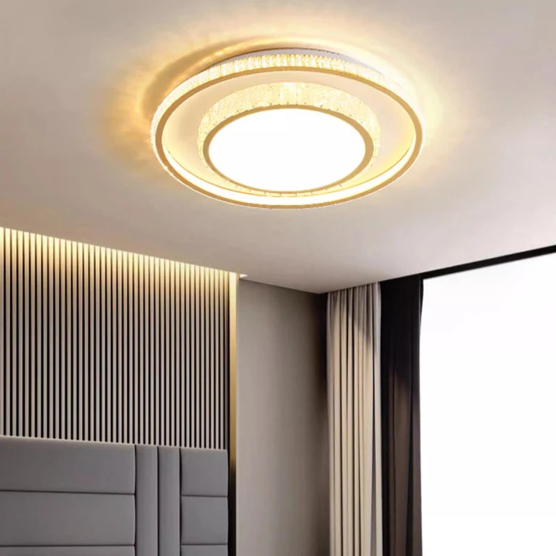 Luxury Living Room Lights Lustre Home Decoration LED Ceiling Lamp Modern Square Acrylic Gold Hall Bedroom Dining Room Fixtures