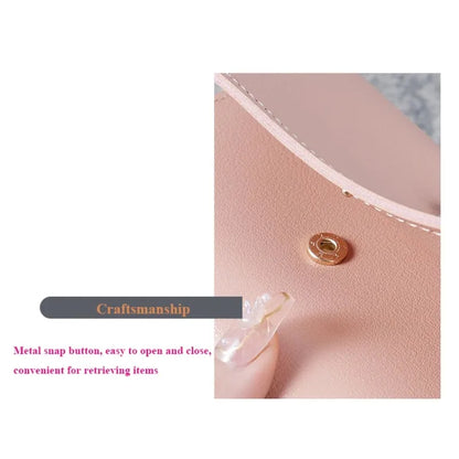 Trendy Short Women's Wallet Ultra Thin Triple Fold Smooth Surface Multi-Functional Card Bag Student Ticket Clip