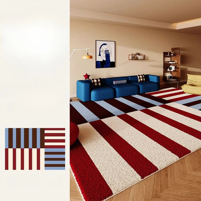 Retro Style Rugs for Bedroom Large Area Living Room Decoration Anti-slip Carpet Thick Plush Floor Mat Fluffy Soft Cloakroom Rug