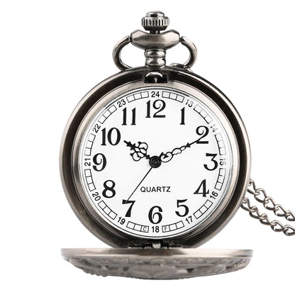 Retro Octopus Pattern Quartz Pocket Watch Arabic Numerals Dial Necklace Pendant Clock Vintage Fashion Timepiece Gift Unisex
