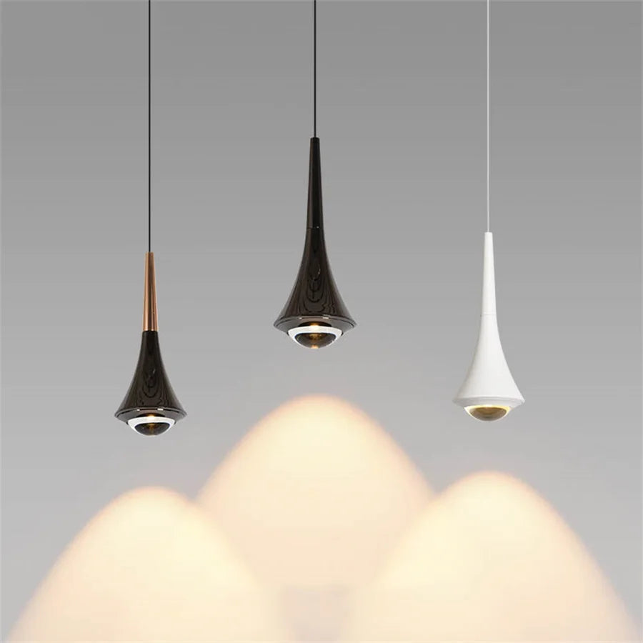 Luxury Waterdrop Bedroom Bedside LED Pendant Lights Kitchen Island Bedroom bar Table Dining Room Hanging Light Home Chandelier