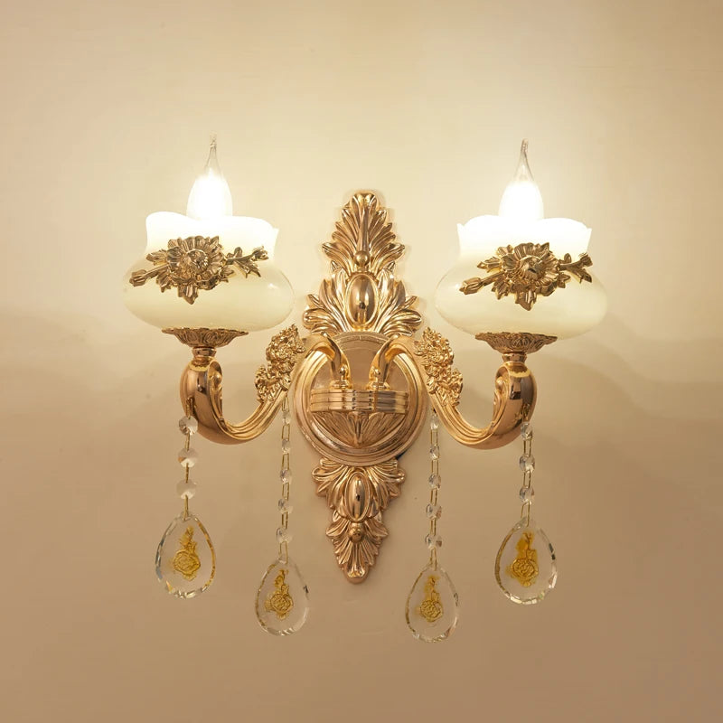 Nordic Luxury Gold Crystal LED Ceiling Chandelier LOFT Villa Lustre LED Pendant Lamp Living Room Hotel Hall Decor Hanging Lamps