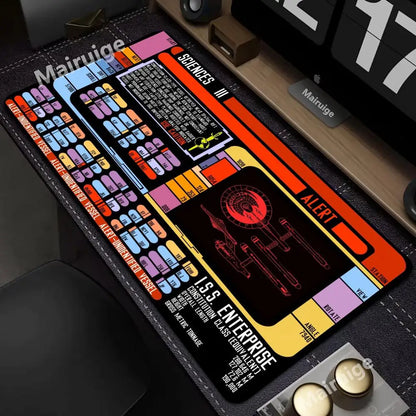 Starship Blueprint Pad Desk Pad Mouse Pad Gamer Computer Cabinet Star Trek Game Office Accessories Keyboard Anime Extended Large