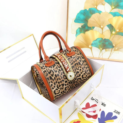 Designer Luxury Boston Bags For Women High Quality Crocodile-embossed Top Handle Bag Fashion Diamonds Letter Decoration Handbag