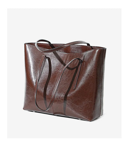 Luxury Women Leather Tote Bag Top Layer Cowhide Large Capacity Fashionable Handbag Brand Designer Shoulder Bag 2025 New Handbag
