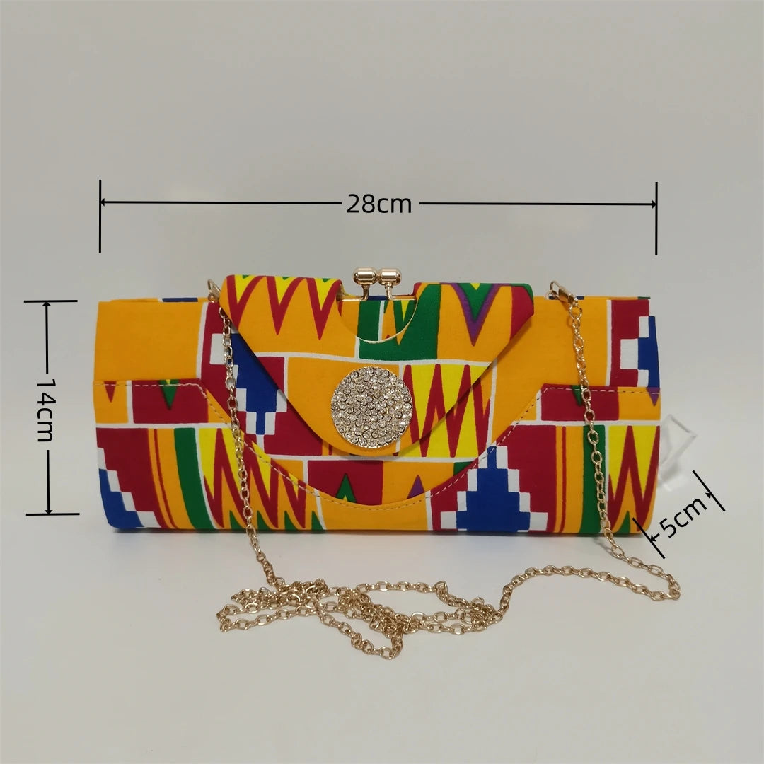Fashion African Women Wedding Party Wax Shoes and Bag to Match Nigeria Ankara Style Print Shoes Bag Set F1110-1