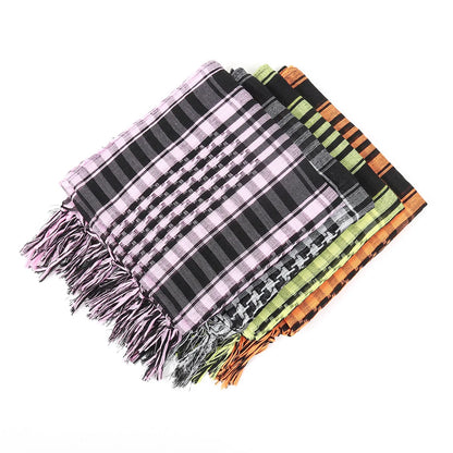 2024 New Plaid Hijab Scarf for Men and Women Arab Desert Headscarf Soft Tactical Hiking Scarves Unisex Turban Military Shawl