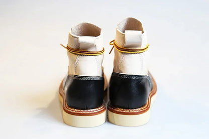 Brand New Fashion Winter Snow Boots Mens Women Color Matching Work Chelsea Handmade Locomotive Men's Shoes