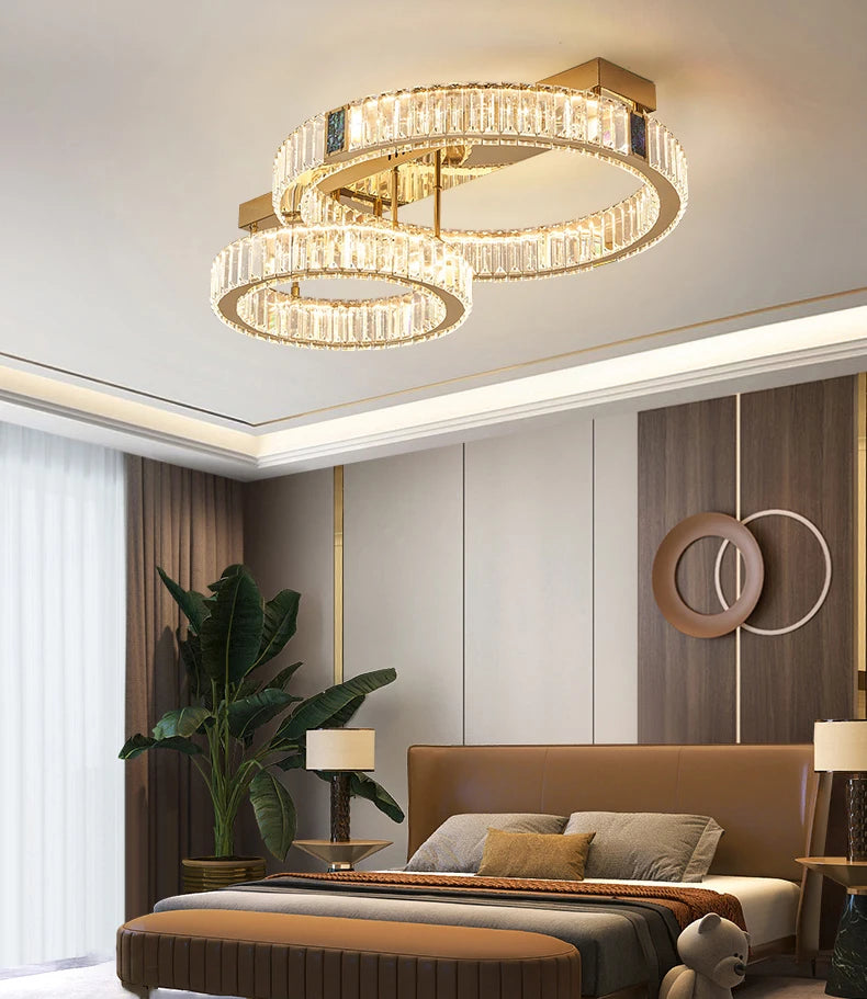 Home Decoration Pendant Lights, Luxury Crystal Living Room Chandelier, Bedroom Pendant Lamp, Ceiling Light, Indoor Lighting
