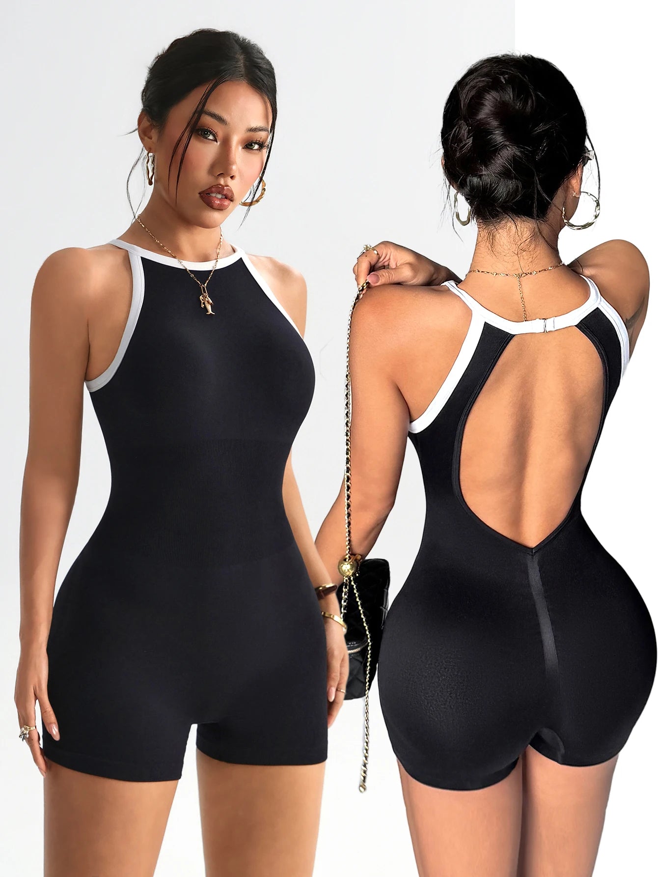 Summer Rompers Sportswear Woman Gym Combi-pants Women Jumpsuits Sport Yoga Clothes Female Fitness Overalls Shorts Bodysuit