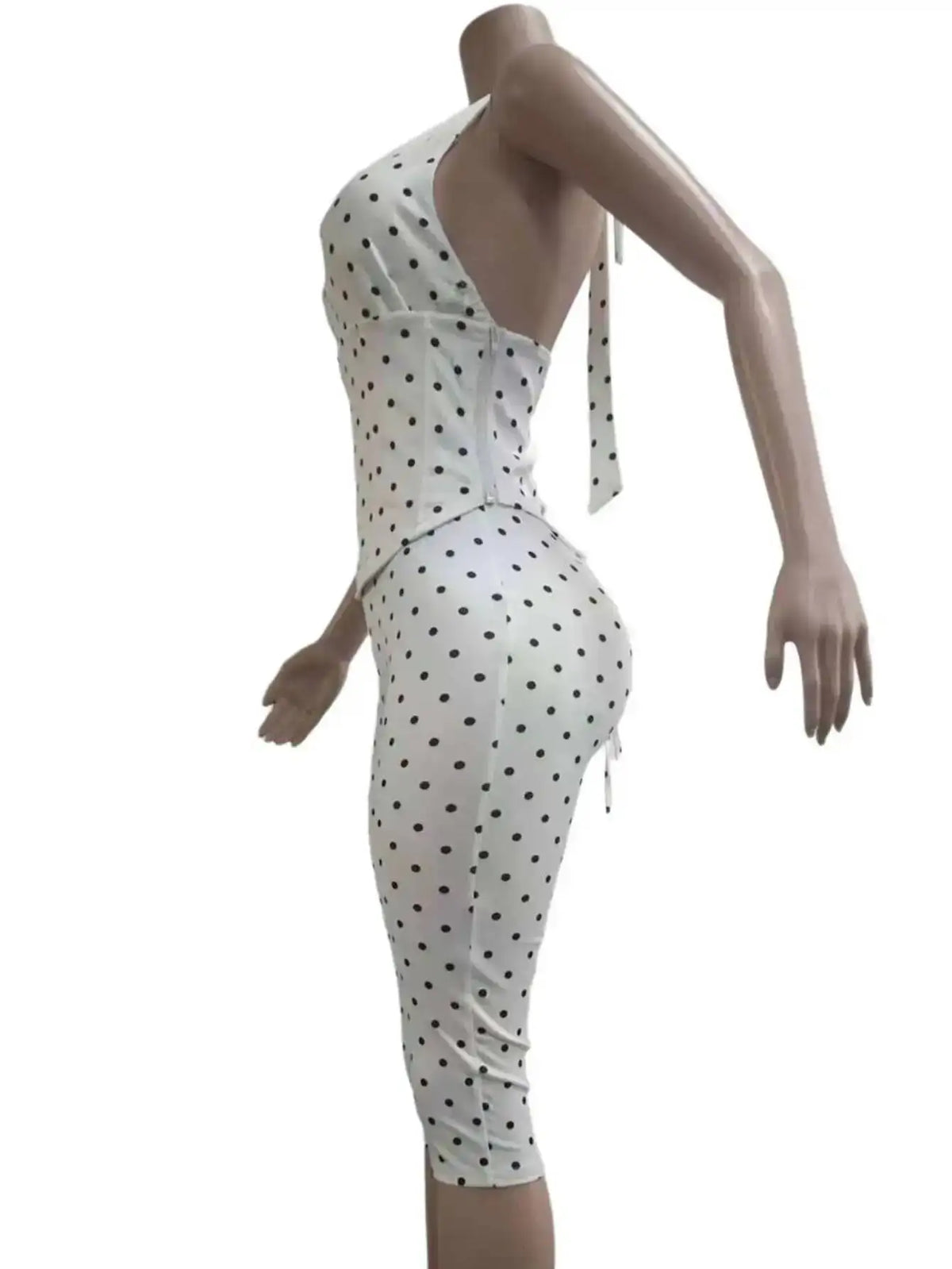 Sexy Backless Dot Print Jumpsuit Women Summer One Pieces Bodycon Jumpsuits Rompers Club Birthday Party Outfits Fashion Playsuit