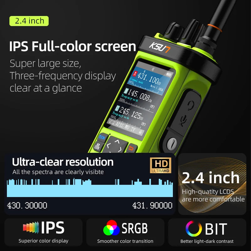Long Range Walkie Talkie AM/FM/CB/LSB/USB/CW Receiver with GPS APRS 10W Bluetooth Phone Programming Ham Radio KSUN 889PLUS