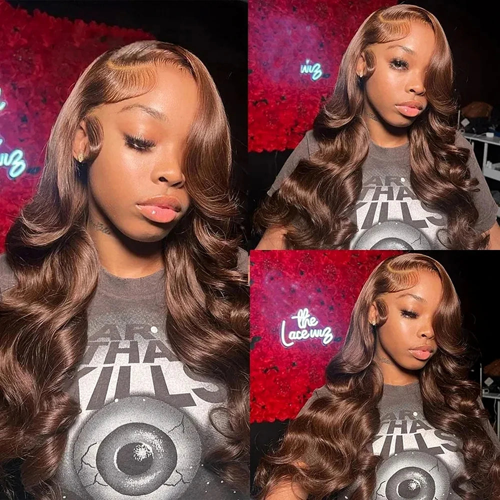 Silkwave Body Wave Chocolate Brown Lace Front Wig Brazilian 30 Inch 13x6 HD Lace Frontal Wigs For Women Colored Human Hair Wig
