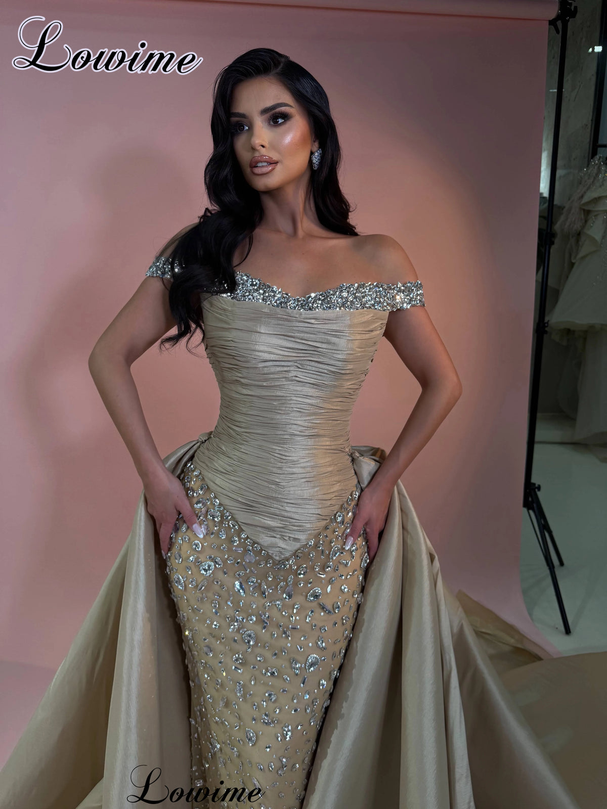 2026 High Fashion Celebrity Dresses With Detachable Train Crystals Sweetheart Evening Gowns Mermaid Vestidos De Gala Customized