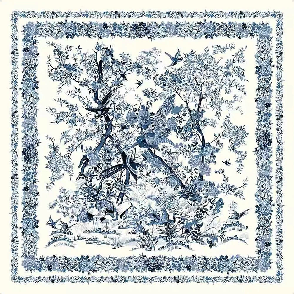 100% Pure Mulberry Silk Women Square Scarf Prints Headband Neckerchief Luxury Female Hair Ornament Female Bandana Scarves 53CM