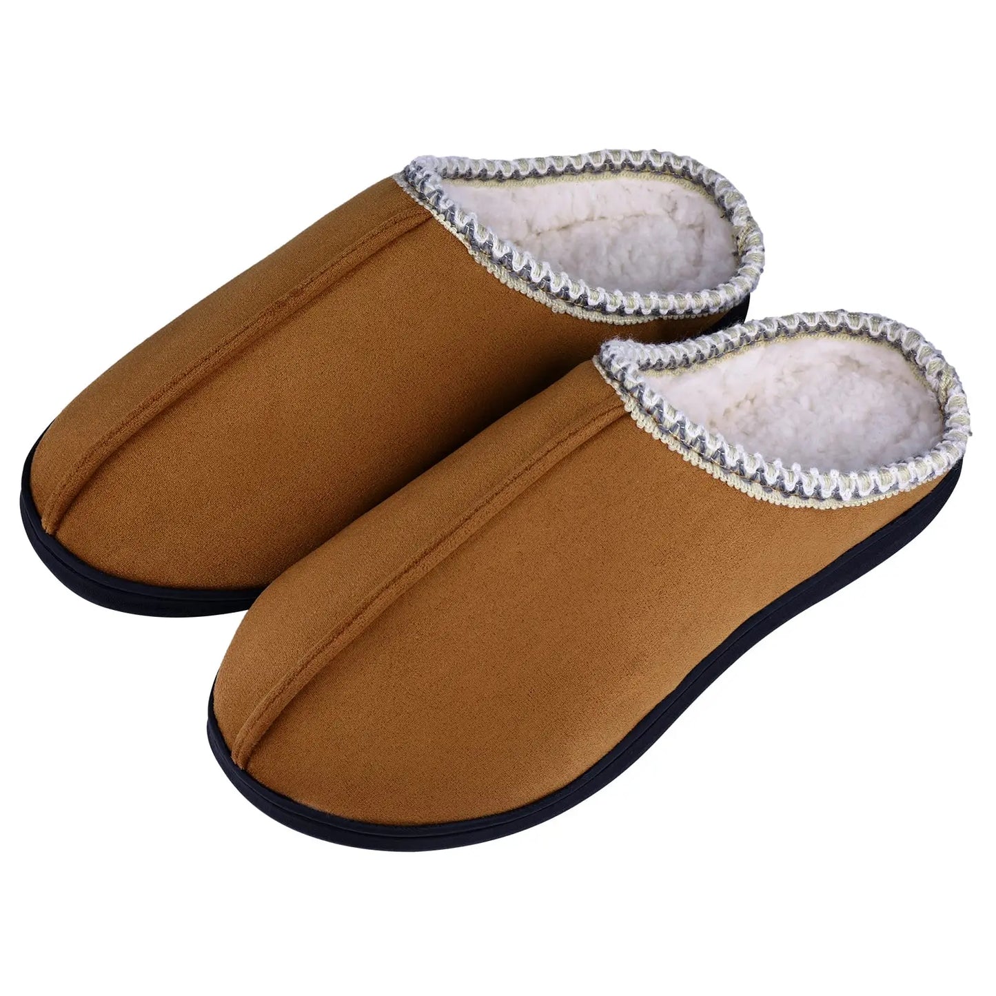 Comwarm Winter Warm Cotton Slippers For Women Men Flats Soft Non-slip Fluffy Shoes Design Slides Couple Indoor House Slippers