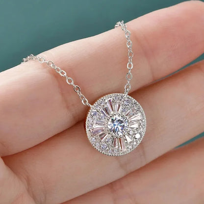 5mm Moissanite Diamond Necklace Round Light Luxury Pendant Chain for Women D Color VVS1 Exquisite Wedding Party Jewelry Gift