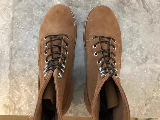 Durable Goodyear-Welted Motorcycle Rugged Heritage Boots Vintage Oil Genuine Leather Punk For Men Cowhide Mid-Cut Shoes