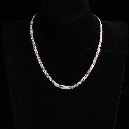 Fine 6MM VVS Moissanite Cuban Chain Hip Hop Jewelry for Women 925 Sterling Silver VVS Necklace Bracelet for Gift