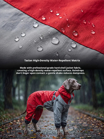 SHINEKNOT Pet Raincoat Night Reflective Strip Waterproof Raincoat Walking Clothing Large Dog All Inclusive Hooded Raincoat