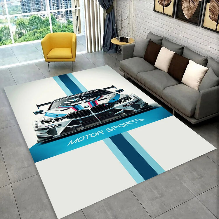 3D E36 Racing Car Motorcycle Rug Carpet for Living Room Bedroom Decor,kids Play Non-slip Decoration for Sofa Doormat Gift