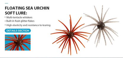 TREHOOK TPE Sea Urchin Soft Fishing Lure 9cm 4g 11cm 9g Silicone Bait for Bream Bass Pike Tilapia Winter Fishing