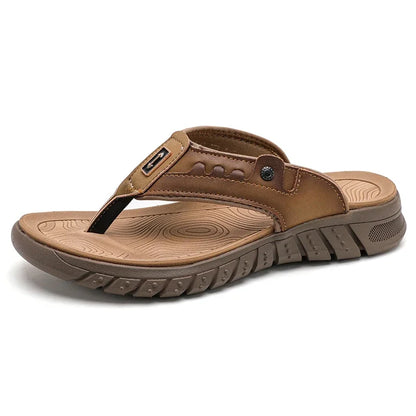 Flip Flops Summer Men's Outdoor Thick Soled Beach Shoes Breathable Cool Non Slip Comfort Sandals Male Casual Hiking Sandals