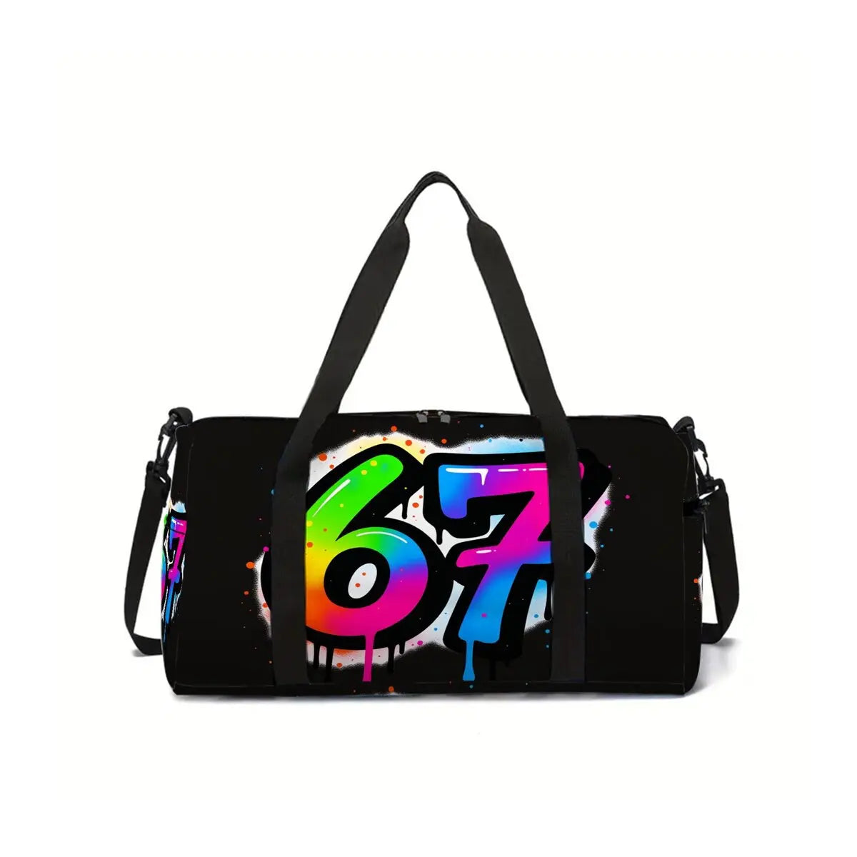 Classic Popular Funny Novelty 67 six seven 3D Printed Travel Bags Barrel Shape Crossbody Bag Outdoor Sports Bags Gym Yoga Bag