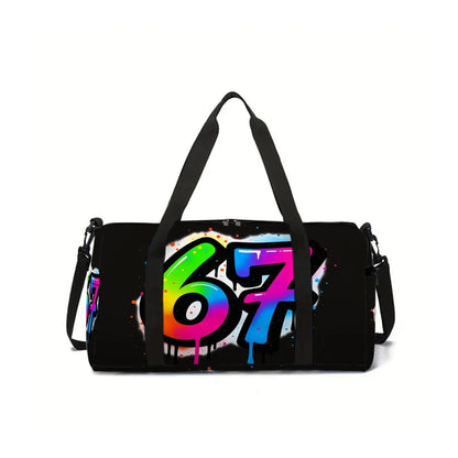 Classic Popular Funny Novelty 67 six seven 3D Printed Travel Bags Barrel Shape Crossbody Bag Outdoor Sports Bags Gym Yoga Bag