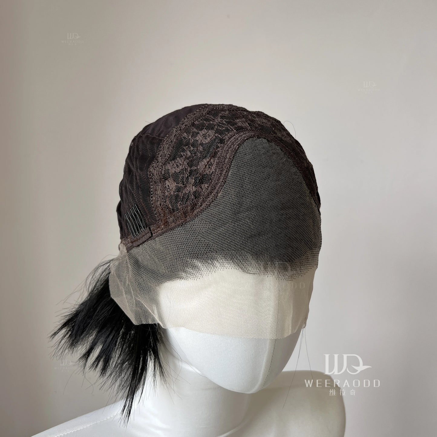 Black Lace Front Wig for Men Frontal Lace Heat Resistant Fiber with High Quality Synthetic Wig in 8inch Cosplay Use