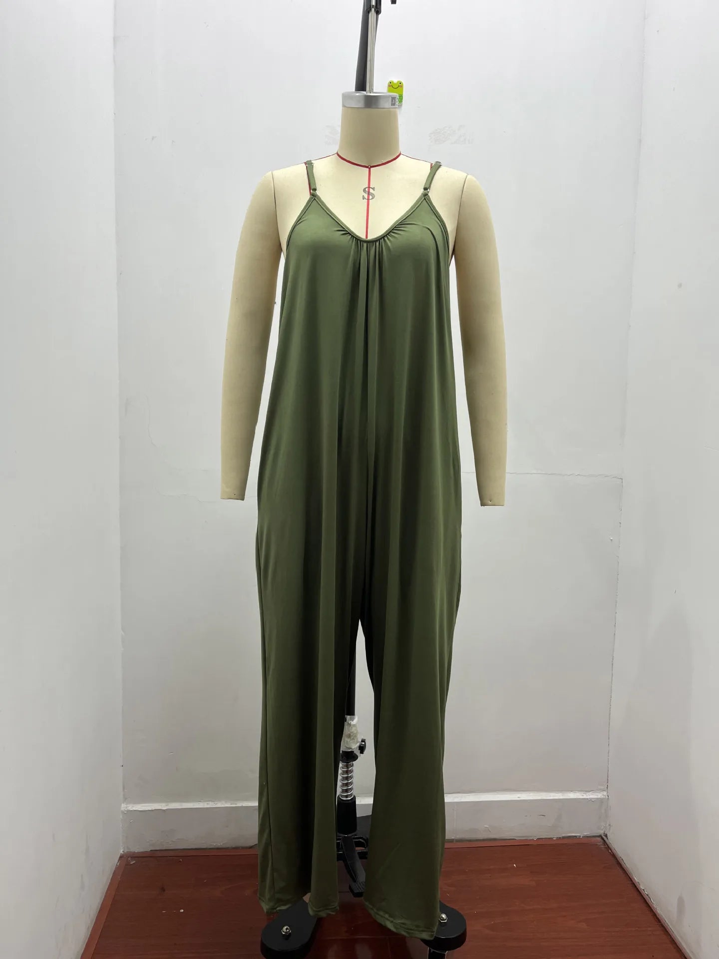 Strap jumpsuit for women's summer new cross-border solid color inserted bag casual jumpsuit