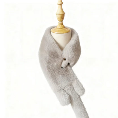 Winter Kawaii Fox Shape Plush Scarf Cute Fun Imitation Sable Soft Windproof Scarf Unisex Warm Fashion Versatile Fur Accessories