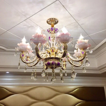 Zinc Alloy Crystal Chandelier Modern Living Room Decoration  Lighting European Restaurant Bedroom Candle  Lamps