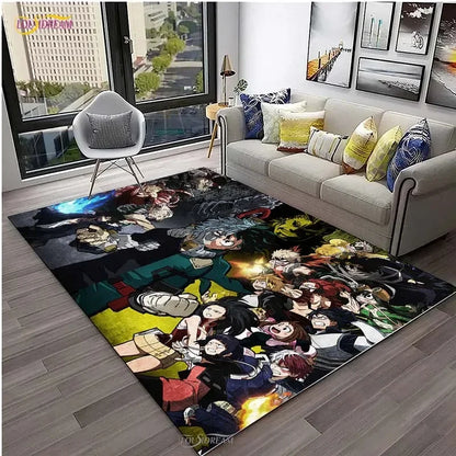 My Hero Cartoon Anime Carpet for Living Room Bedroom Table Cinema Rug Kitchen Door Kids Un-slip Floor Mat Alfombra Birthday gift