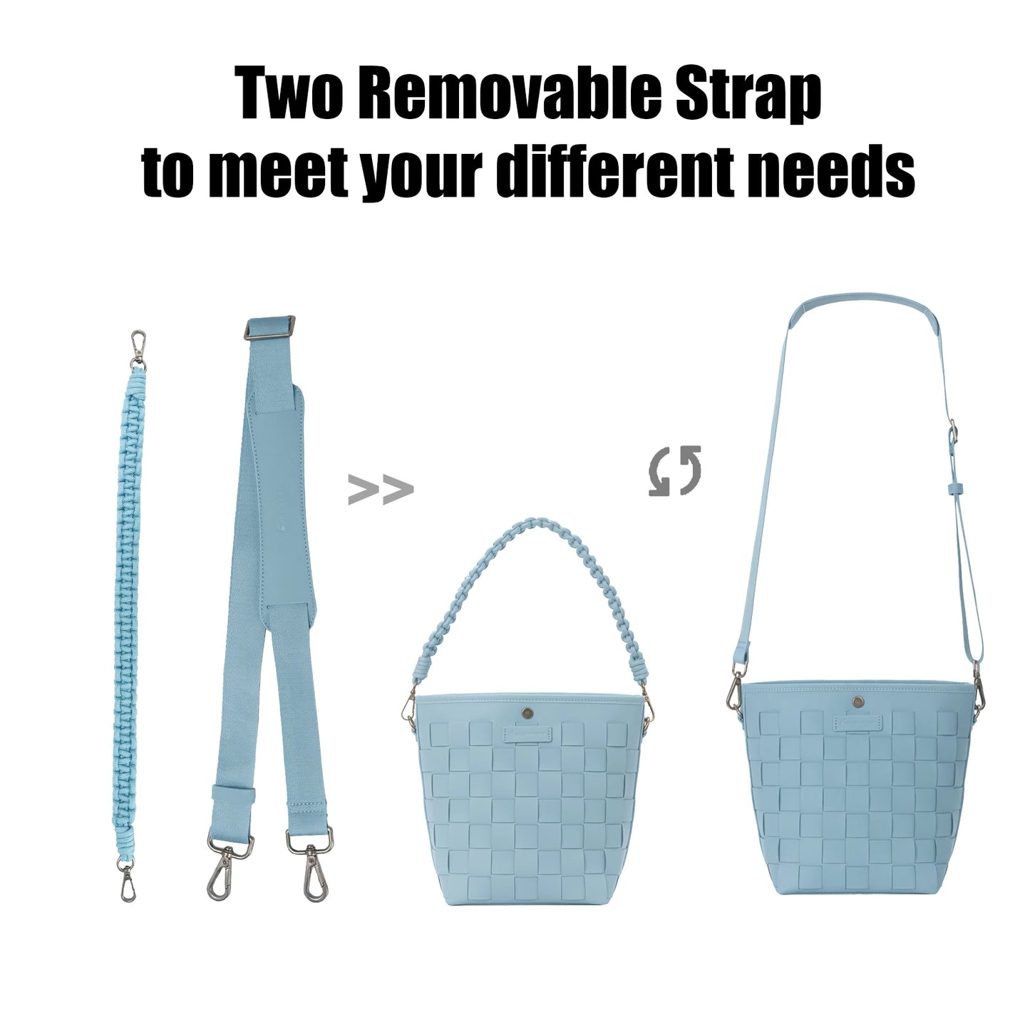 Besnfoto Camera Bag Stylish Woven Leather Shoulder Bucket Bag with Detachable Drawstring Pouch Removable Strap Vintage Crossbody Handbag Case for DSLR Mirrorless Camera Lens Sony Canon Nikon Women