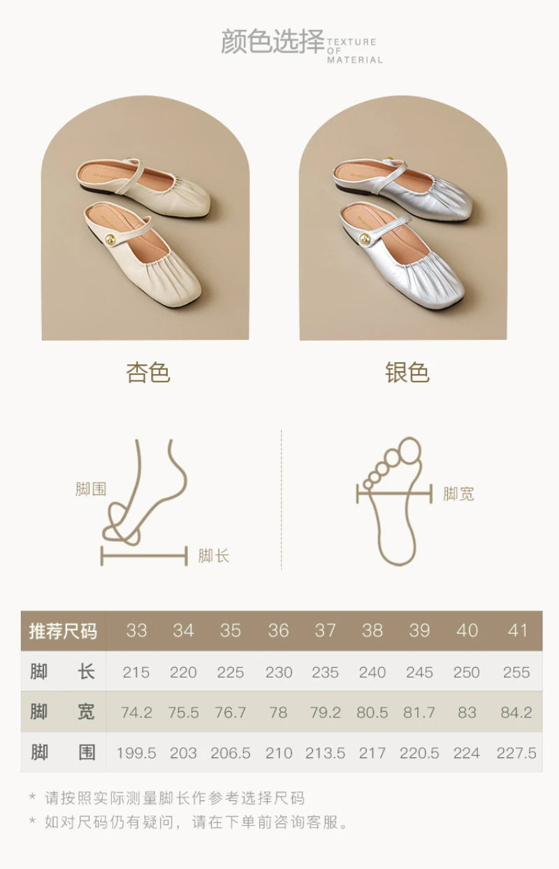 Women Closed Toe Mule Slippers Outdoor Wear Summer Silver One Strap Flat Beach Sandals Elegant Casual Daily Fashion Footwear