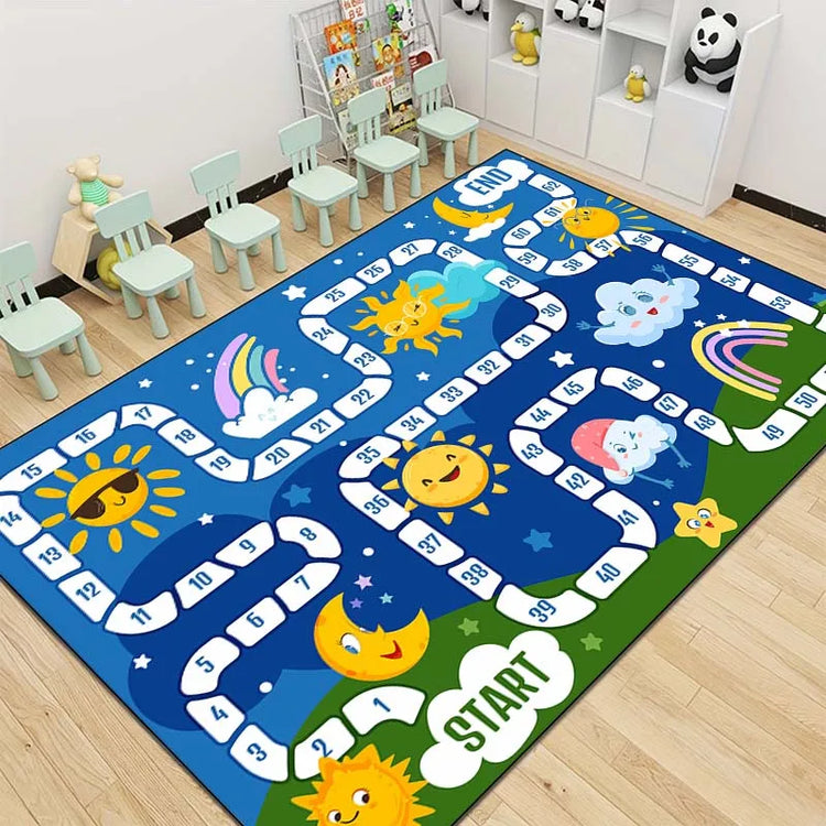15 Size Snakes and Ladders Game Pattern Rug Carpets for Bedroom Living Room Mat Creative Door Mat Dressing Room Rugs Play Mats