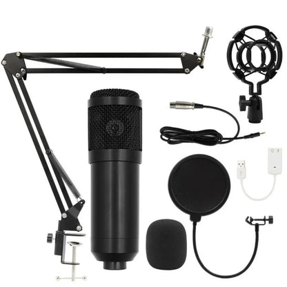 BM800 Condenser Microphone Kit Computer Sound Card Streaming Voice Changer Microphone Mobile Phone V8Sound Card Set Karaoke