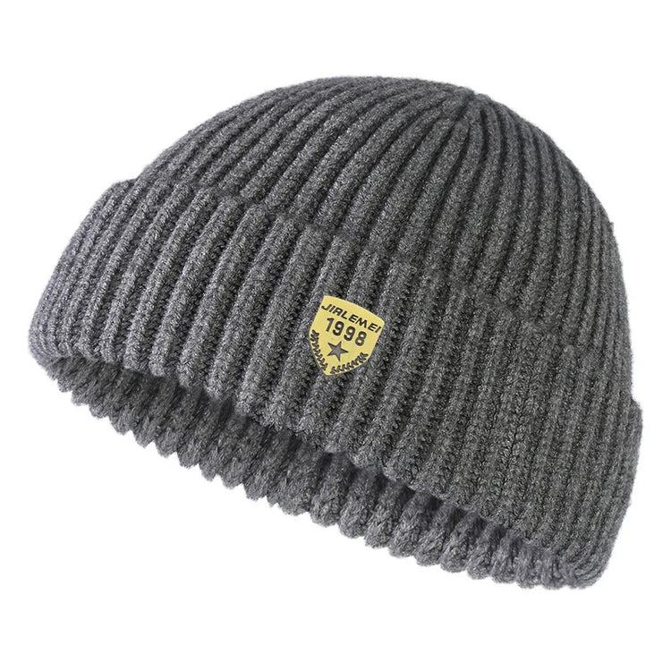 Knitted Hats for Men Women Roll Up Edge Skull Melon Cap Winter Spring Solid Warm Landlord Casual Hip Hop Beanie Hat