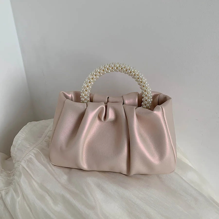 Fashion Pearl Handle Women Dinner Clutch Purse Handbags Luxury Design Ladies Square Shoulder Bags Female Small Messenger Bag