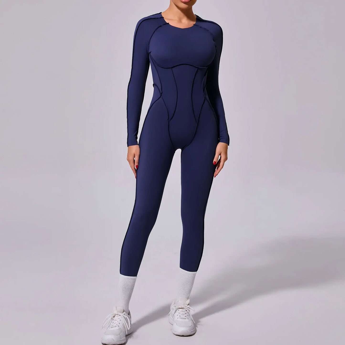 Women's Sports Jumpsuit Kit Yoga Fitness Bodysuit Hip-lifting Open Back Tight High Elasticity Outdoors Gym Workout Sexy Clothes