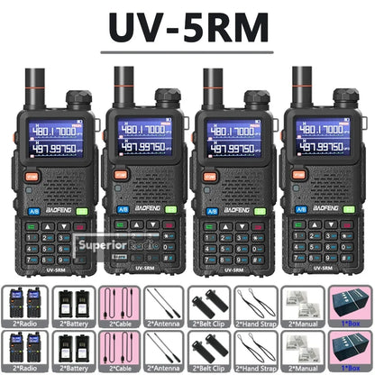 2/4PCS Baofeng UV-5RM 10W Walkie Talkie  Wireless Copy Frequency  Long Rang Type-C Charge Long Range FM Flashlight Two Way Radio