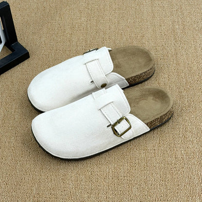 Women's Casual Closed Toe Flip-flops Summer Outdoor Slippers Couple's Flannel Sandals Comfortable Non-slip Men And Women Slides