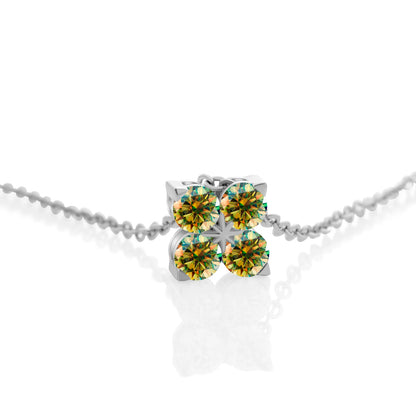 Classic Four Leaf 925 Sterling Silver 0.4CT D Color Moissanite Silver Necklace Chain For Women Fine Jewelry Gift Birthday Party