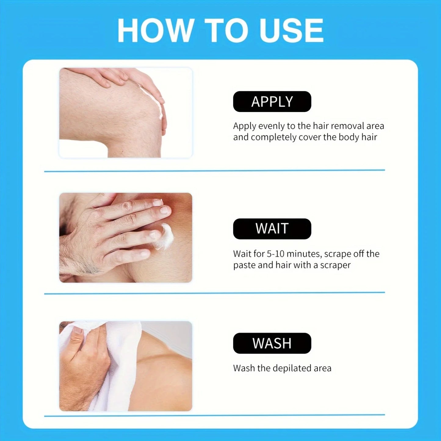 Coconut Oil Men's Private Hair Removal Cream, Suitable for Chest, Underarm, Belly, Legs, Deep Moisturizing, Smooth Skin, 200ml